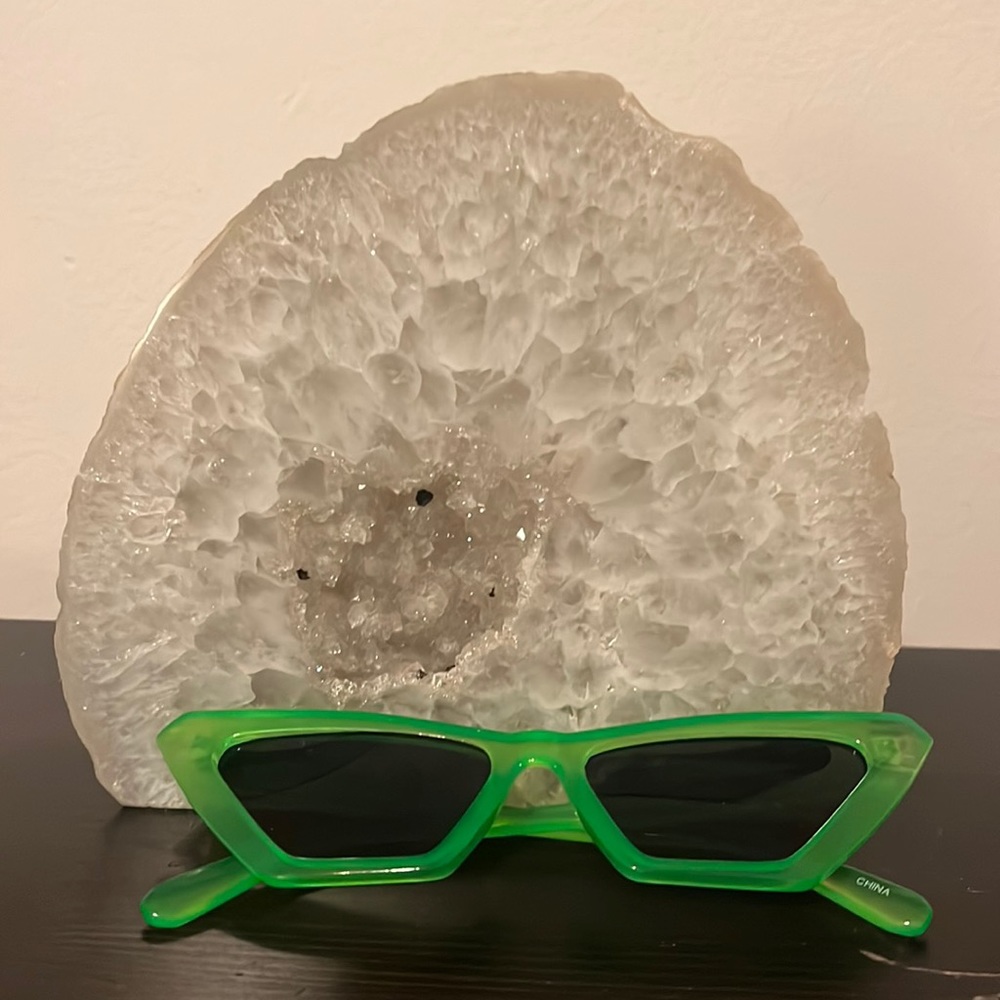 Green cat eye sunglasses